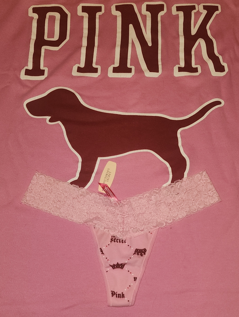 NWT Pink VS 2006 RARE Princess Crown Panty. Size: Small